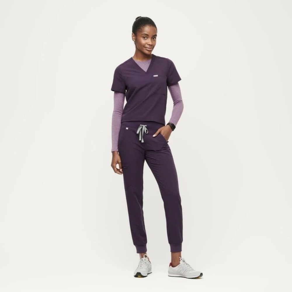 FIGS Purple Shadow Women’s Scrub Set - Zamora Joggers and Catarina Scrub Top